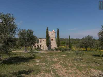 Superato l�arco di ingresso ci immergiamo in una distesa di ulivi, mandorli e piante di rosmarino. Il campo presenta un leggero avvallamento, che forse in passato ospitava il corso di un torrente